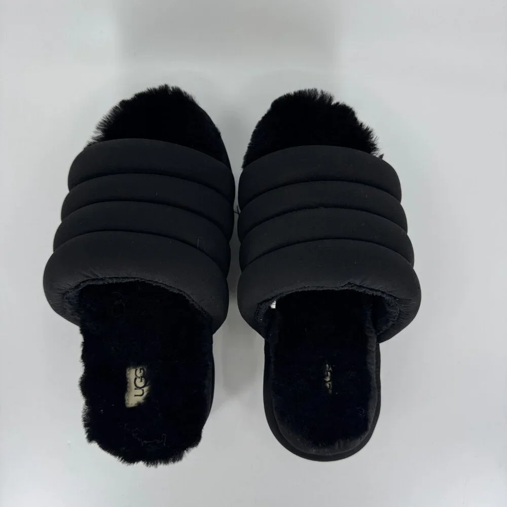 UGG Maxi Slide Platform Puffer Sandals -Black -Women’s US 7 Cozy